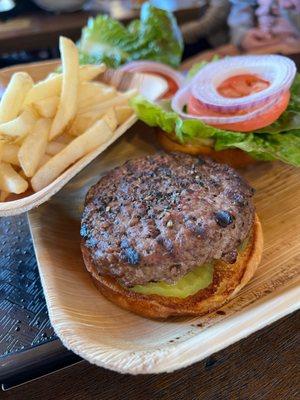 Burger and fries.