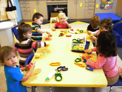 Preschool kids learn and play in the Temple's Early Childhood Learning Center, a top-rated preschool for children of all faiths.