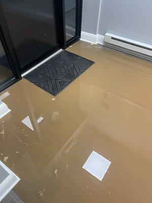 When it rains this is what happens in  this building where i pay $2,000 a month