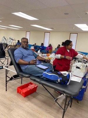 Grant Worship Center hosting a blood drive for the community.