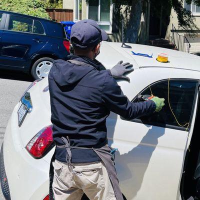 Rear window replacement job.