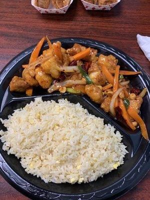 Kung pao chicken with fried rice