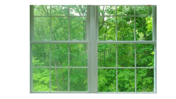 On the left, a dirty window, and on the right a sparkling clean window after Wonder Dano has done his work.