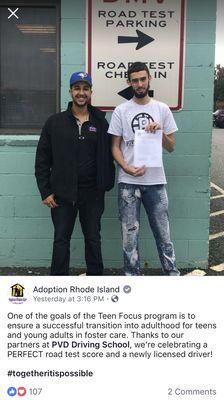 Thank you Adoption RI for entrusting us! It is our pleasure to help the youth move forward!