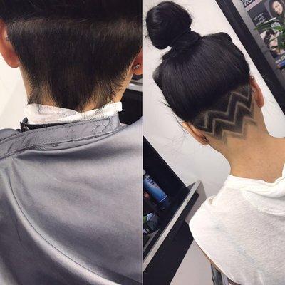 Before and after undercut design