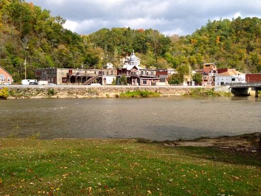 Town of Marshall NC from the park across the bridge