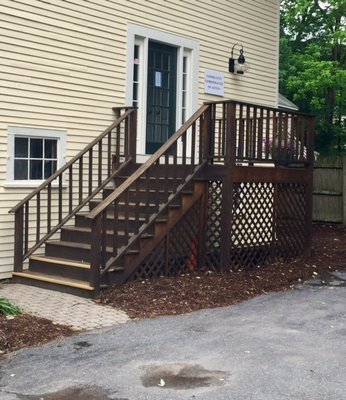 The door to your office from the parking lot.