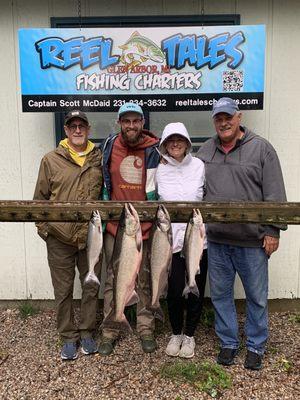 Our group with our fresh caught salmon