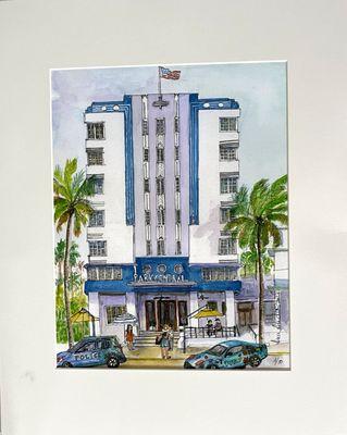 The National, perfect Art Deco Building. Ocean Drive, Miami Beach