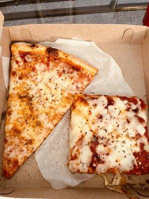 Regular Cheese Slice and Sicilian Pizza slice