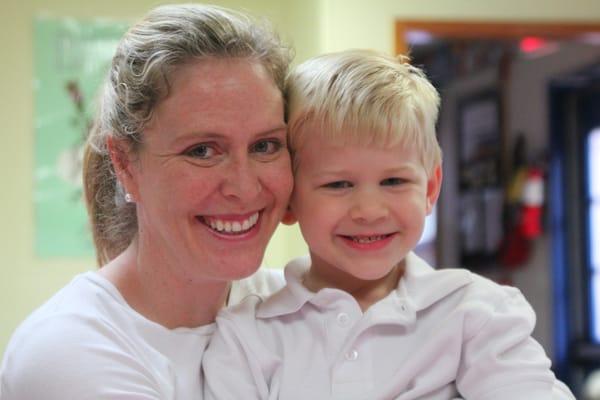 Atlanta resident and Private Kindergarten student, Kyle (5) with mom, Tegan Acree.