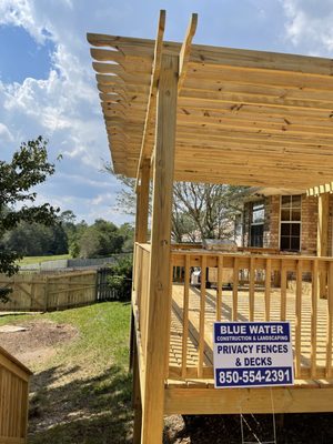 2 tier level deck with a Pergola and above ground pool project. Deck is 16'x40' and Pergola is 16'x20'.