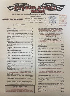 updated menu 8/23/23