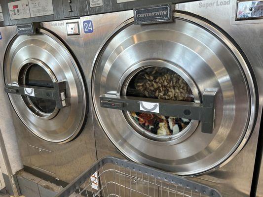 Some of the Super Load washers I used, they could fit 3 Queen-sized comforters.