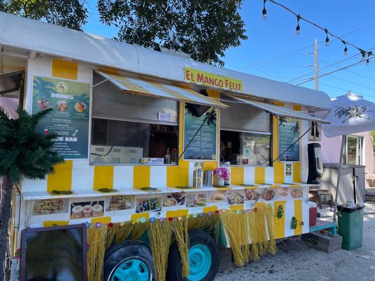 Outside dining area! Cool food truck with a fun menu.