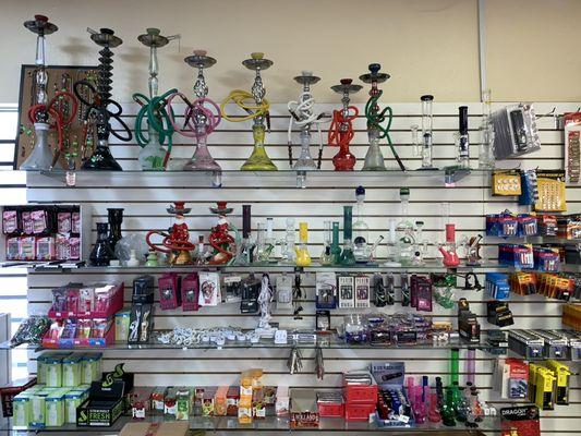 Some hookahs,hookah flavors, coals, hookah accessories and more!