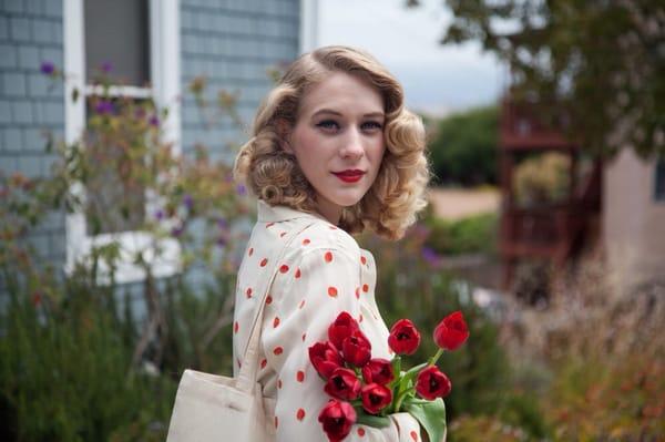 Strawberries and Cream silk blouse.