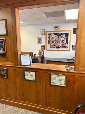 Victoria at Front Desk