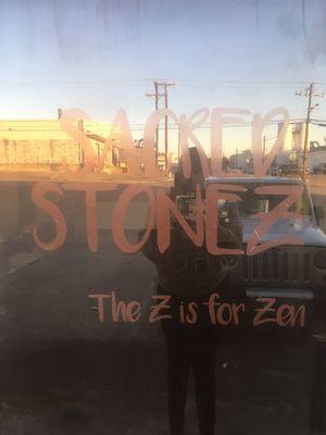 Front door of Sacred Stonez