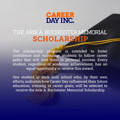 The Arie A. Bucheister Memorial Scholarship program is intended to foster confidence and encourage students to follow career paths that will