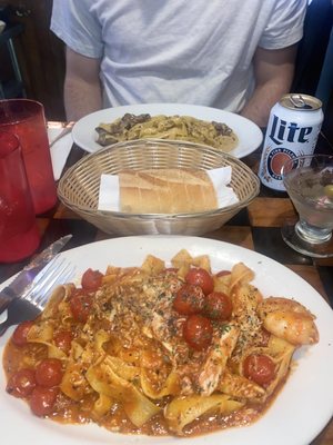 Crab paperdelle and filet with tartufo