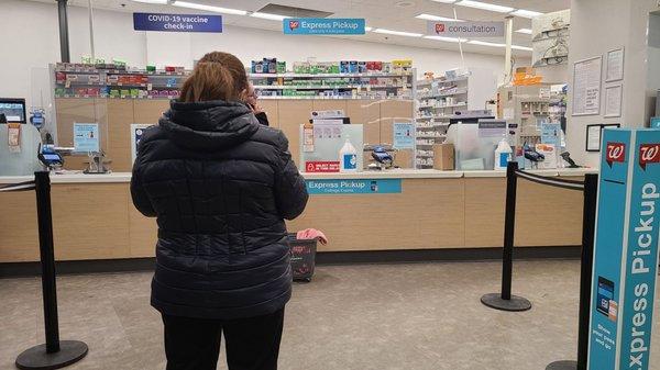 Completely empty pharmacy counter. Lots of workers back there but none helping anyone. Pathetic!