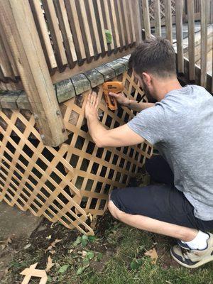 Lattice work being done for our happy costumer in Jericho, NY. June, 2018.