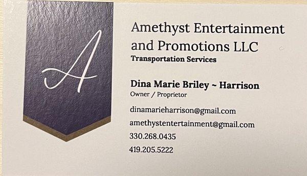 Owners business card Personal line: 330-209-4468