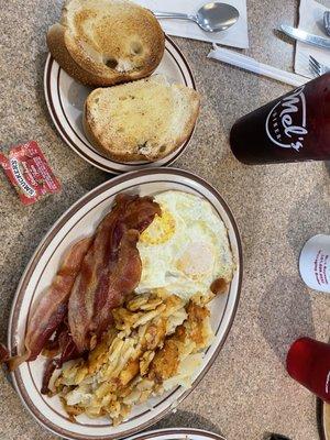 "The usual", with Italian bread toast