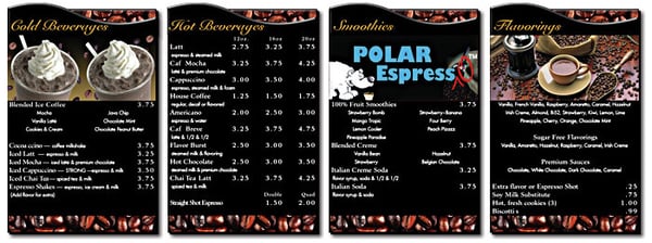 Designer Magnetic Menu Boards