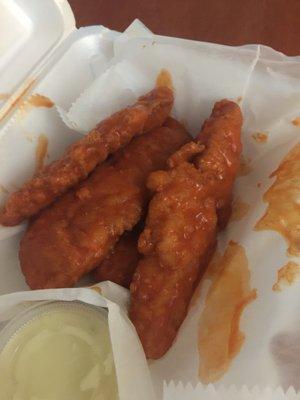 Buffalo tenders and their fish/chips!!