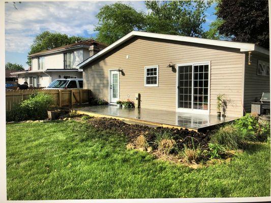 Composite Deck and Wood Fence