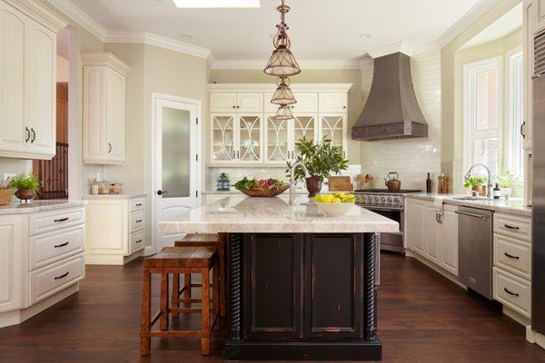 Kitchen remodel with a specious island that offers space to entertain, gather and cook.