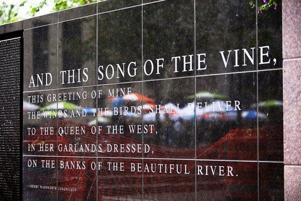 On site engraving. Fountain Square Cincinnati OH.