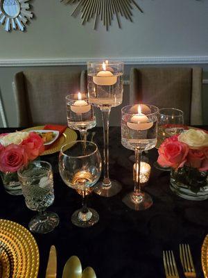 A romantic Valentine's Day dinner for 2 couples