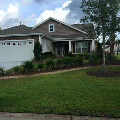 Grand Dunes Landscape and Maintenance lawn care services at a customers home in Carolina Forest, in Myrtle Beach, South Carolina.