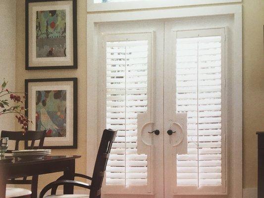 French cut out patio door shutters