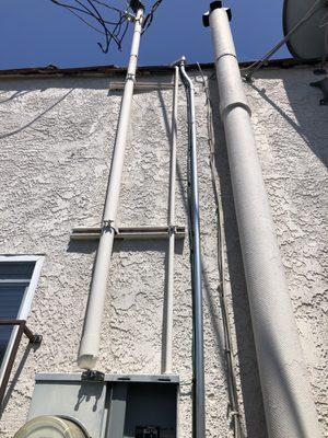 Conduit run's up the roof