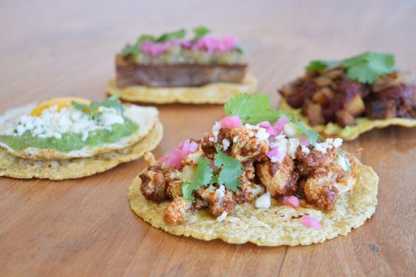 Our famous Cauliflower Taco! This is a fan favorite. Roasted Cauliflower tossed in Salsa Macha and finished with pickled onions