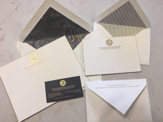 Beautiful custom engraved business stationery!