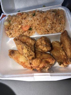 $6 Wing Plate w/ Shrimp Fried