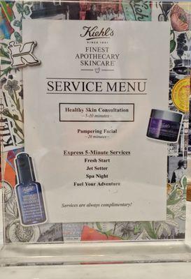 Service menu