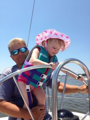 Sailing lessons start early in this family