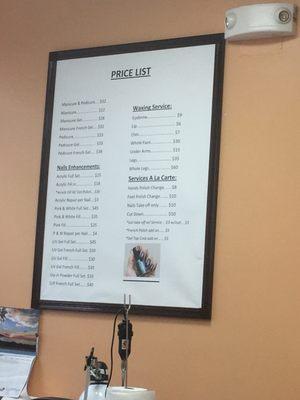 Price list