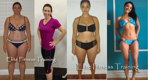 Weight loss clients in their before and after pictures.  We're so proud of you!