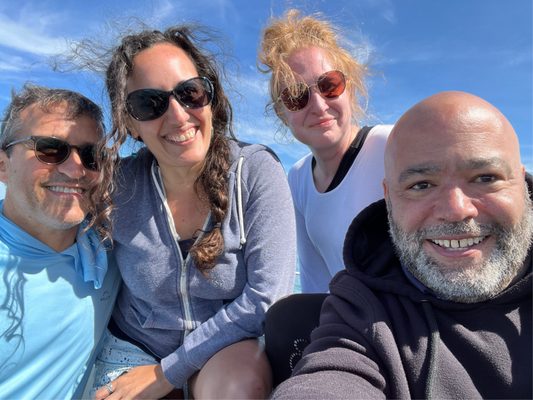 My crew and I out for a joyous day on the water.