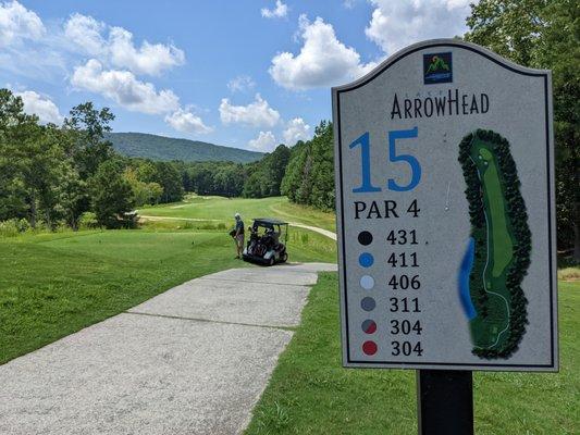 Hole 15 marker.