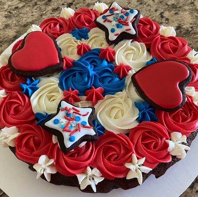 Brownie cookie cake