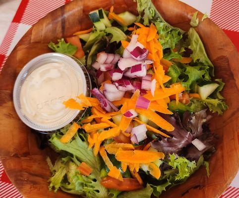 salad included with the pasta dishes