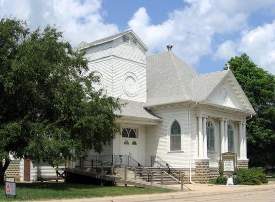 Front doors.   Steeple had to be removed in 1960s because of bad wood and water damage. Too bad.